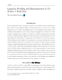 Linguistic Profiling and Discrimination in the Witcher 3: Wild Hunt