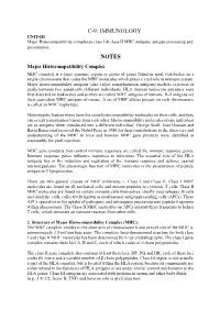 Notes C-9: Immunology