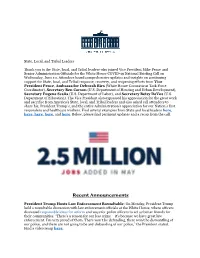 Notes from White House Briefing Call 6.10.2020