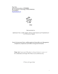 Paper Title: Institutional Pluralism in Charcoal Chain in a Context of Decentralization in Senegal: the Stakes for Local Democracy