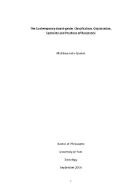 The Contemporary Avant-Garde: Classification, Organization, Spatiality and Practices of Resistance