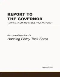 Toward a Comprehensive Housing Policy