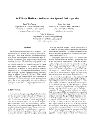 An Efficient Hardware Architecture for Spectral Hash Algorithm