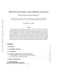 Black Hole Microstates Vs the Additivity Conjectures Arxiv:2012.07861V1