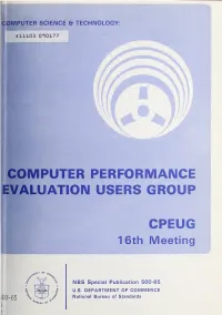 Computer Performance Evaluation Users Group (CPEUG)