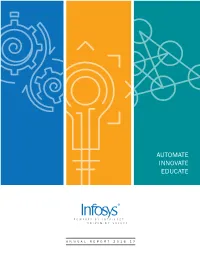 Infosys Annual Report 2016-17 LEVERAGING AUTOMATION to TRANSCEND the MUNDANE