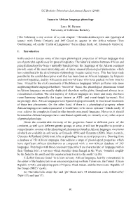 Issues in African Language Phonology Larry M. Hyman University Of