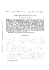 On Quantum Tunnelling with and Without Decoherence and the Direction of Time