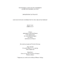 Open Final - HOW INCENTIVES CONTRIBUTED to the GREAT Recessiondocx.Pdf