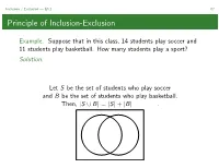 Principle of Inclusion-Exclusion
