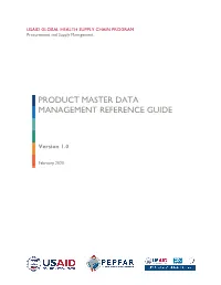 Product Master Data Management Reference Guide