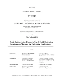 Rita MBAYED Contribution to the Control of the Hybrid Excitation