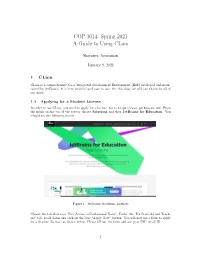 Spring 2021 a Guide to Using Clion