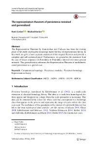 The Representation Theorem of Persistence Revisited and Generalized
