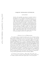 Uniquely Separable Extensions