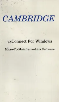 Vxconnect for Windows Manual CW72-02