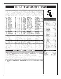 04-04-2016 White Sox Roster