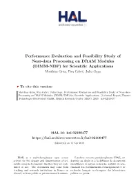 Performance Evaluation and Feasibility Study of Near-Data Processing on DRAM Modules (DIMM-NDP) for Scientific Applications Matthias Gries, Pau Cabré, Julio Gago
