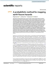 A Probabilistic Method for Mapping Earth Fissure Hazards