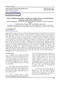 Effect of Different Paraffin's and Microcrystalline Waxes on The