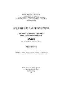 Game Theory and Management