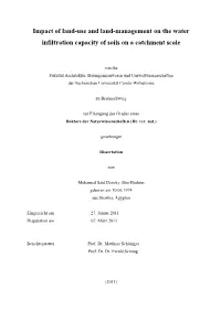 Impact of Land-Use and Land-Management on Soil Infiltration
