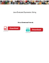 Java Evaluate Expression String