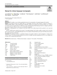 Manual for Clinical Language Tractography