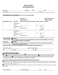 Medication Permission Form