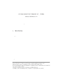ON the HOMOTOPY THEORY of N-TYPES 1. Introduction