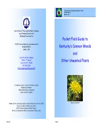 Pocket Field Guide to Kentucky's Common Weeds and Other Unwanted Plants