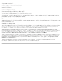 Pursuant to Rule 14A-103 Name of the Registrant