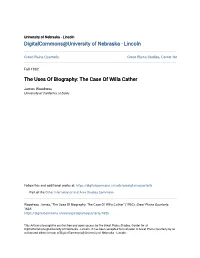 The Case of Willa Cather