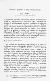 Towards a Grammar of Innu-Aimun Particles