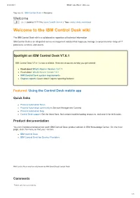 Welcome to the IBM Control Desk Wiki