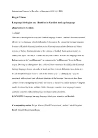 Birgul Yilmaz Language Ideologies and Identities in Kurdish Heritage