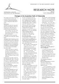 Changes in the Australian Oath of Citizenship