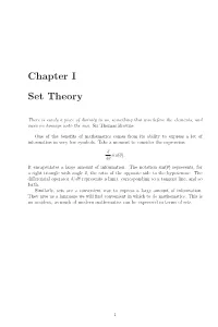 Chapter I Set Theory