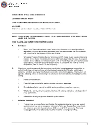 CODE of COLORADO REGULATIONS 2 CCR 405-1 Colorado Parks and Wildlife