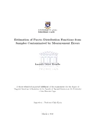 Estimation of Pareto Distribution Functions from Samples Contaminated by Measurement Errors