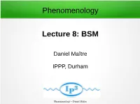 Phenomenology Lecture 8