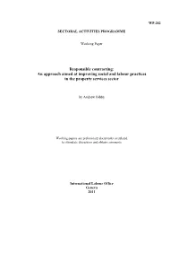 Responsible Contracting: an Approach Aimed at Improving Social and Labour Practices in the Property Services Sector