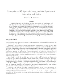Spectral Curves, and the Equations of Bogomolny and Nahm