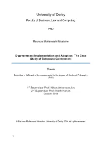 The Case Study of Botswana Government Thesis