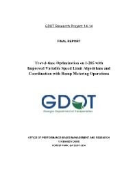 Travel-Time Optimization on I-285 with Improved Variable Speed Limit Algorithms and Coordination with Ramp Metering Operations