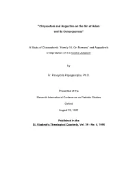 Chrysostom and Augustine on the Sin of Adam and Its Consequences