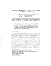 Modeling and Publishing Finnish Person Names As a Linked Open Data Ontology