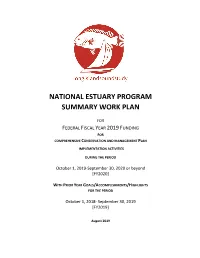 National Estuary Program Summary Work Plan