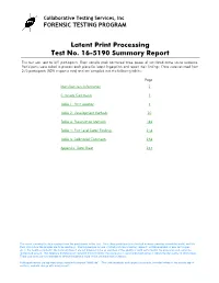 16-5190 Latent Print Processing