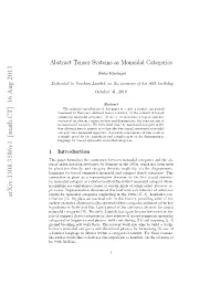 Abstract Tensor Systems As Monoidal Categories
